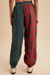 Mix Tape Mixed Plaid Balloon Pants - Westly