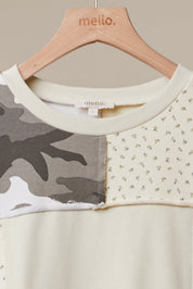 Mixed Signals Multi-Fabric Camo Patchwork Pullover - Westly