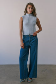 Mockingbird Ribbed Mock Neck Sweater Vest - Westly