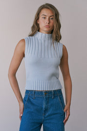 Mockingbird Ribbed Mock Neck Sweater Vest - Westly
