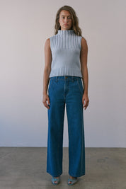 Mockingbird Ribbed Mock Neck Sweater Vest - Westly