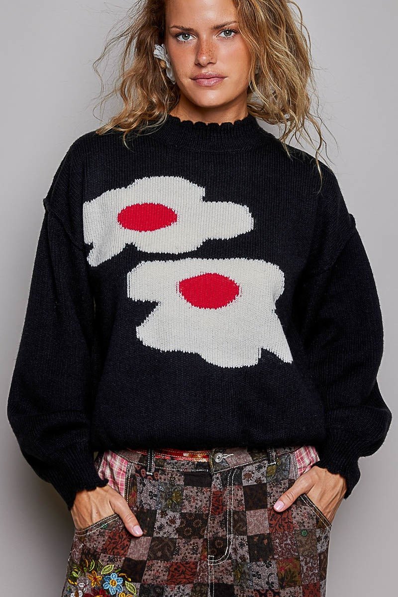 Mod Poppy Abstract Floral Sweater - Westly