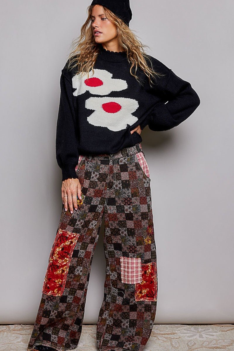 Mod Poppy Abstract Floral Sweater - Westly