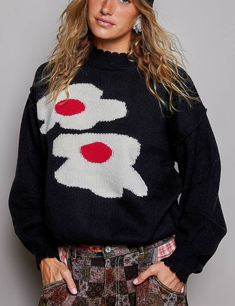 Mod Poppy Abstract Floral Sweater - Westly