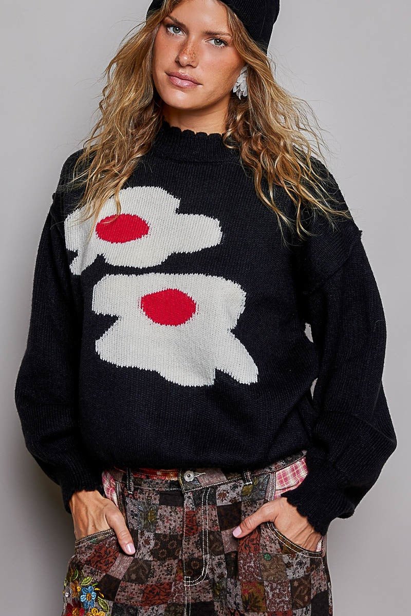 Mod Poppy Abstract Floral Sweater - Westly