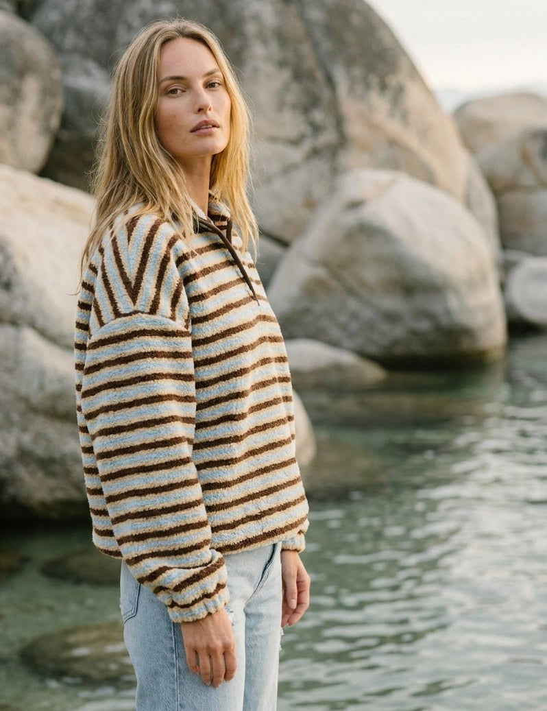 Montrose Striped Fleece Pullover - Westly