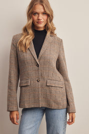 Montvale Plaid Tailored Blazer in Brown, photo 2