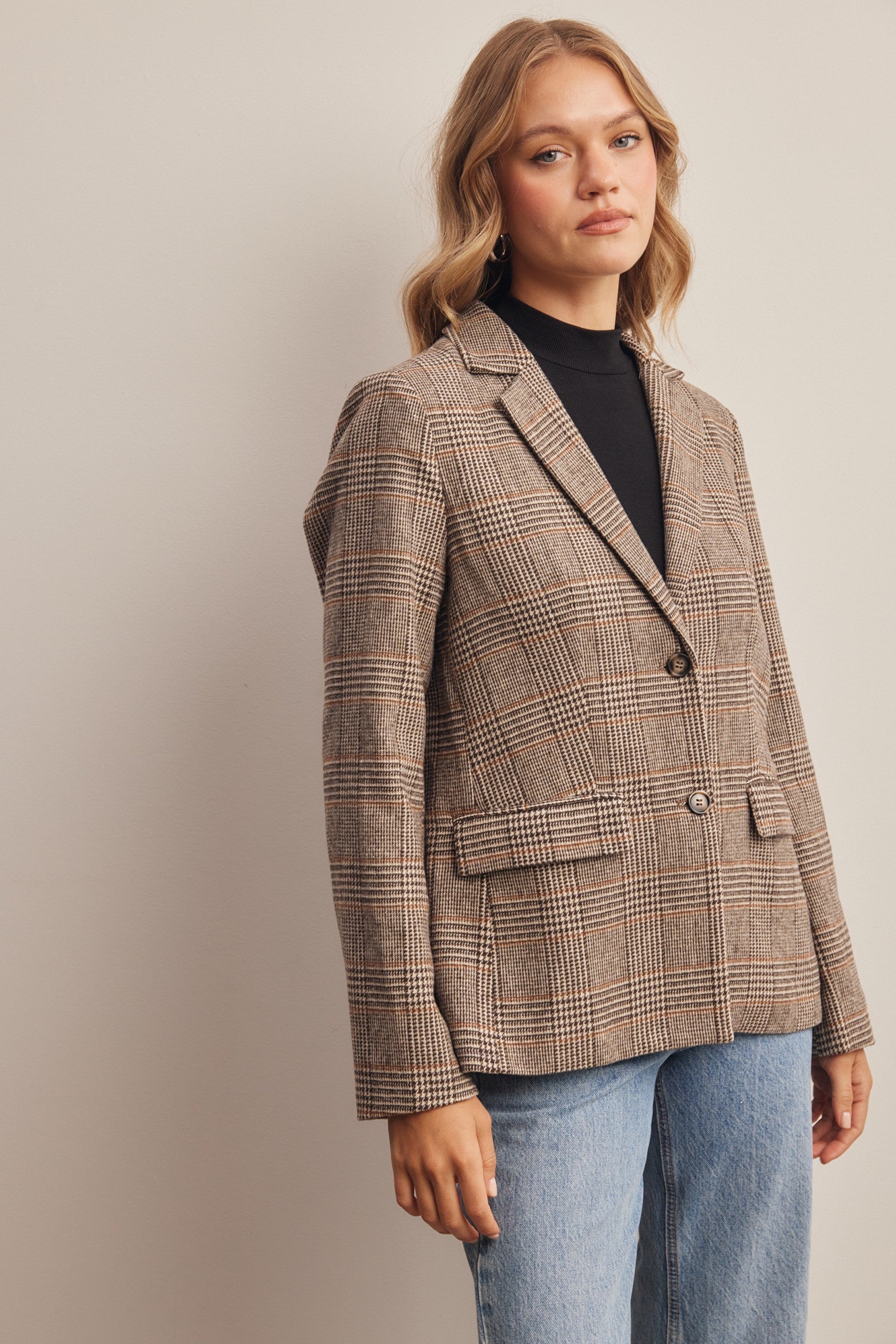 Montvale Plaid Tailored Blazer in Brown, photo 5