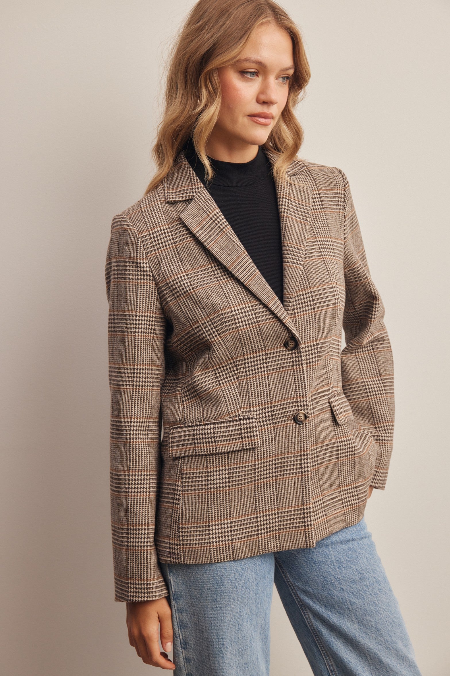 Montvale Plaid Tailored Blazer in Brown, photo 6