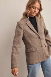 Montvale Plaid Tailored Blazer in Brown, photo 7