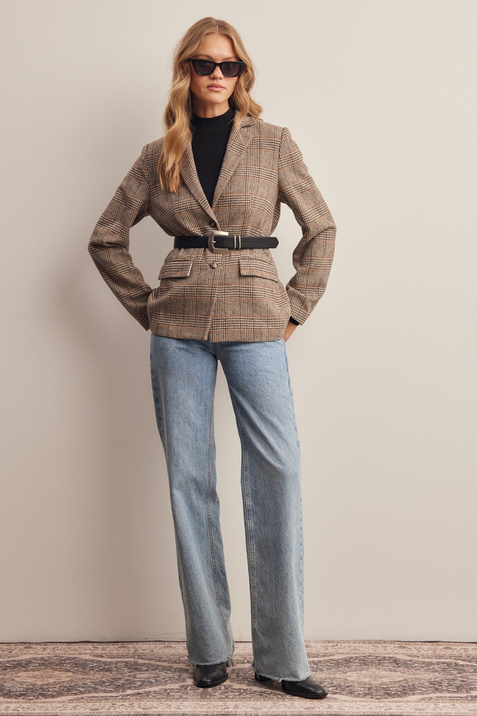 Montvale Plaid Tailored Blazer in Brown, photo 10