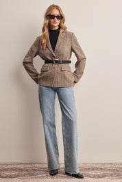 Montvale Plaid Tailored Blazer in Brown, photo 10
