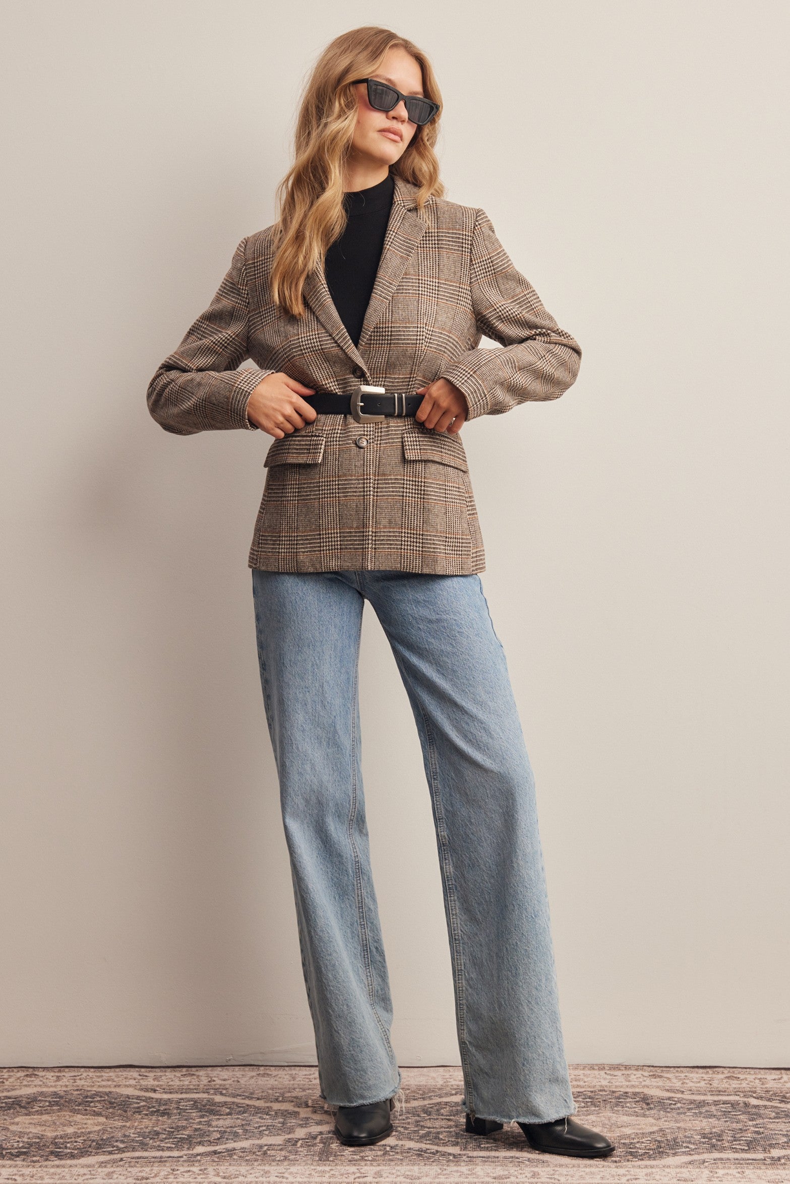 Montvale Plaid Tailored Blazer in Brown, photo 11