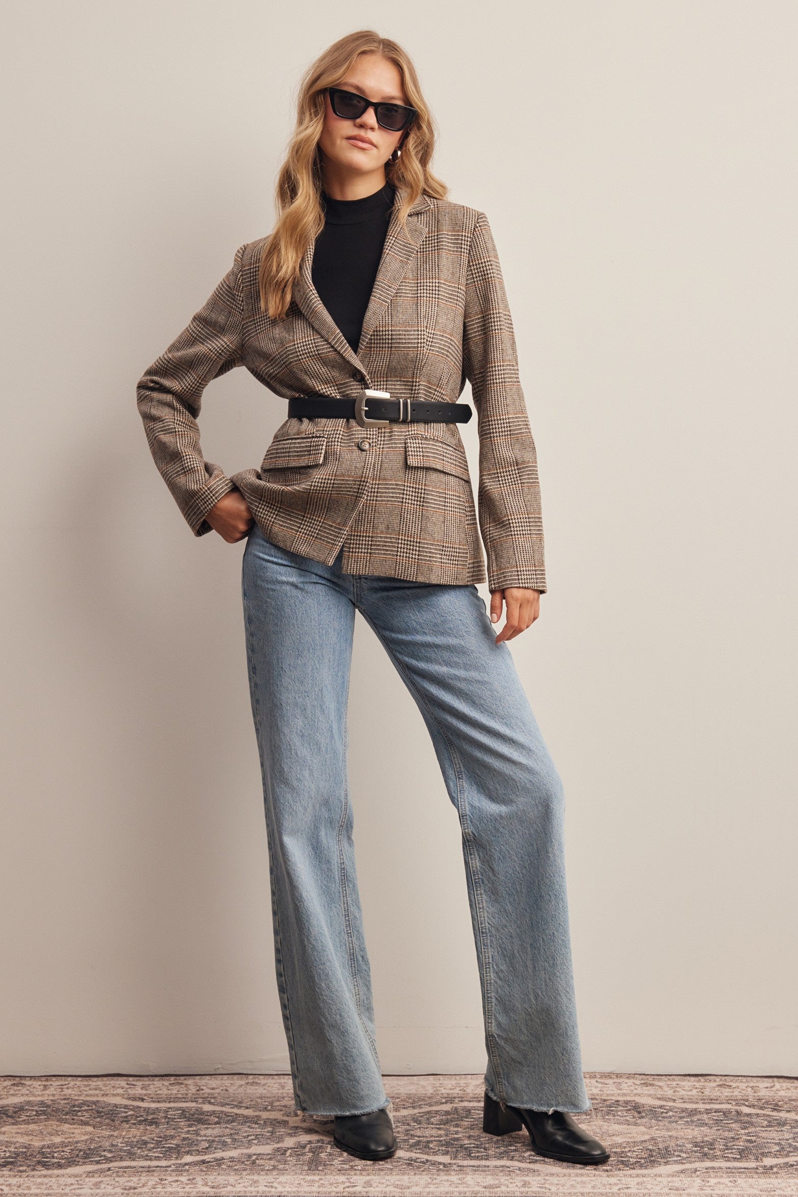 Montvale Plaid Tailored Blazer in Brown, photo 12