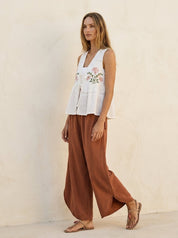 Moon Tide Mineral Wash Tulip Relaxed Fit Pants - Westly
