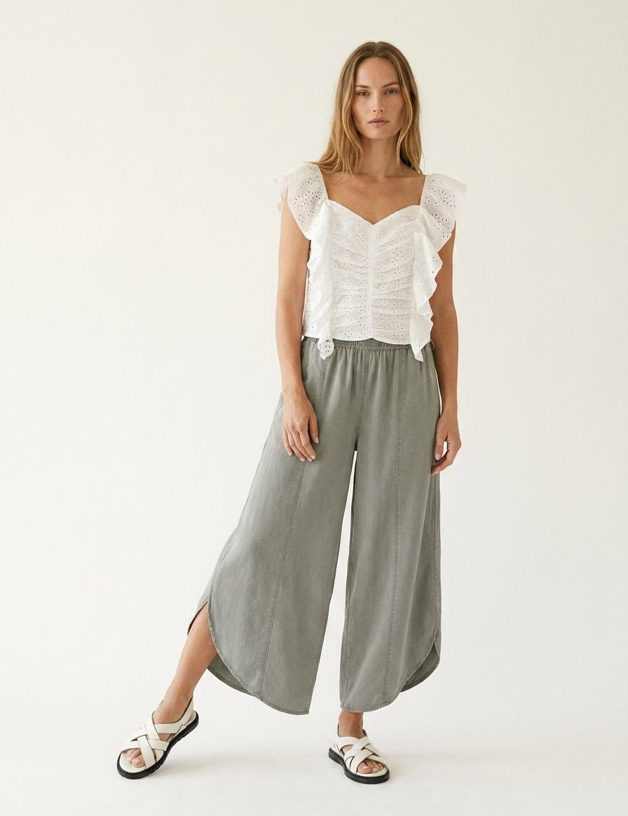 Moon Tide Mineral Wash Tulip Relaxed Fit Pants - Westly