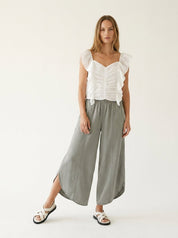Moon Tide Mineral Wash Tulip Relaxed Fit Pants - Westly