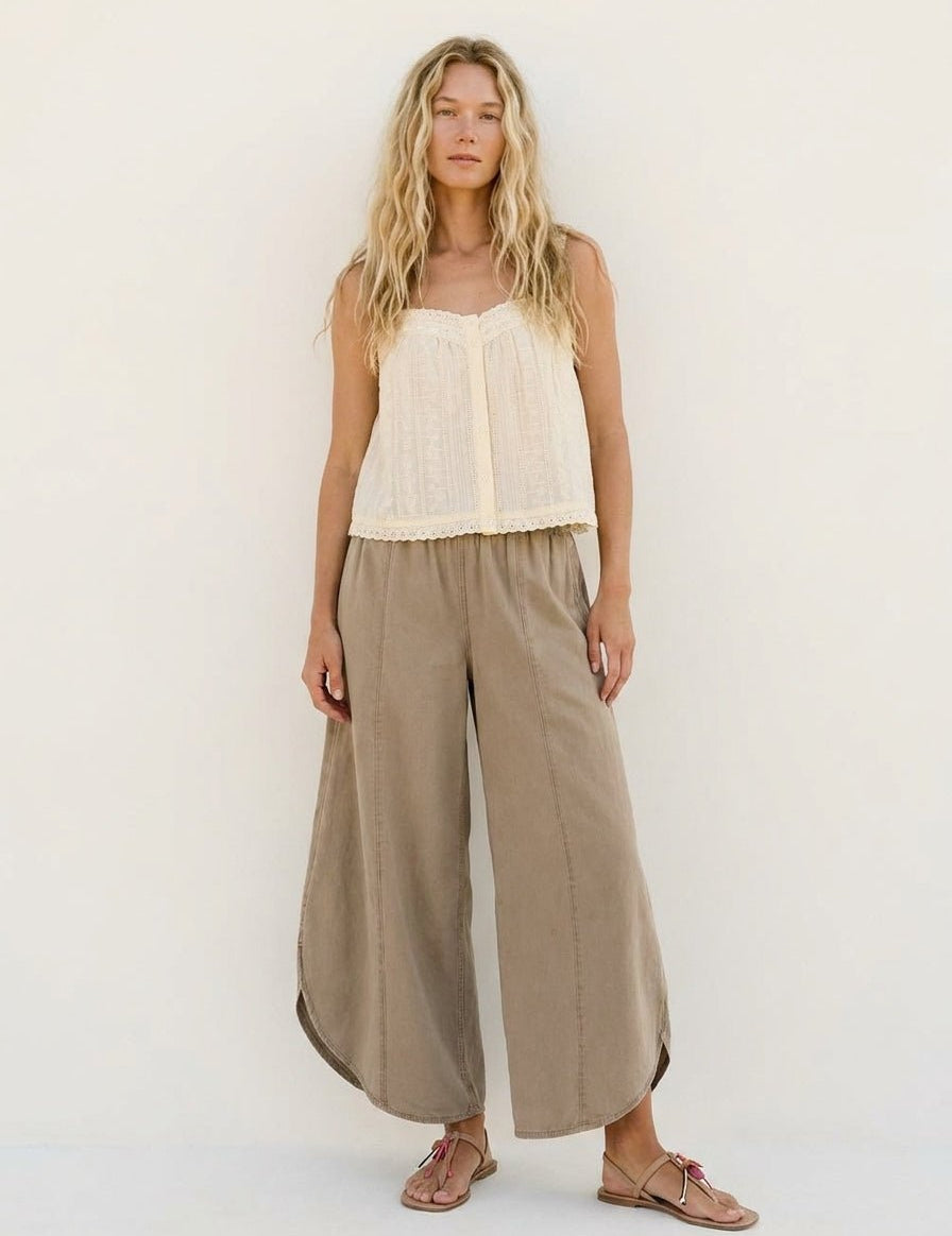 Moon Tide Mineral Wash Tulip Relaxed Fit Pants - Westly