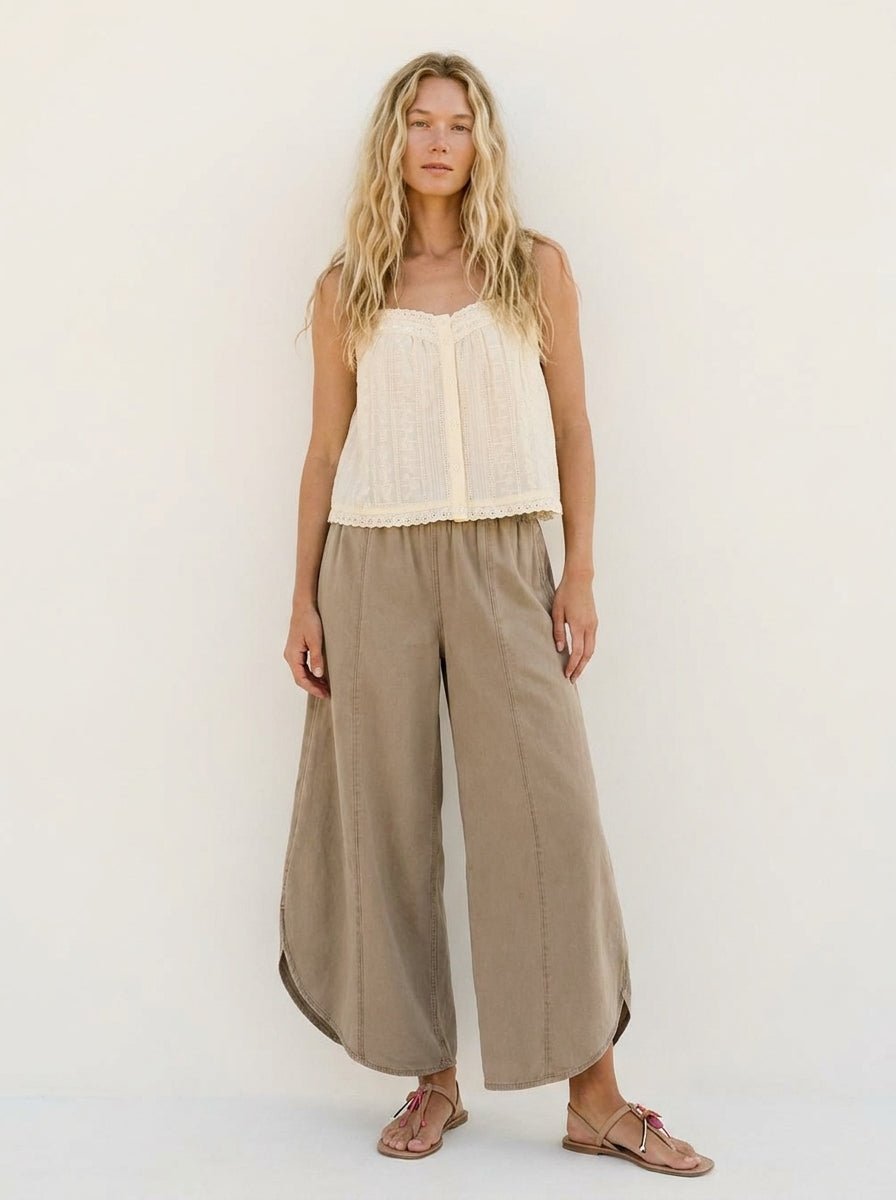 Moon Tide Mineral Wash Tulip Relaxed Fit Pants - Westly