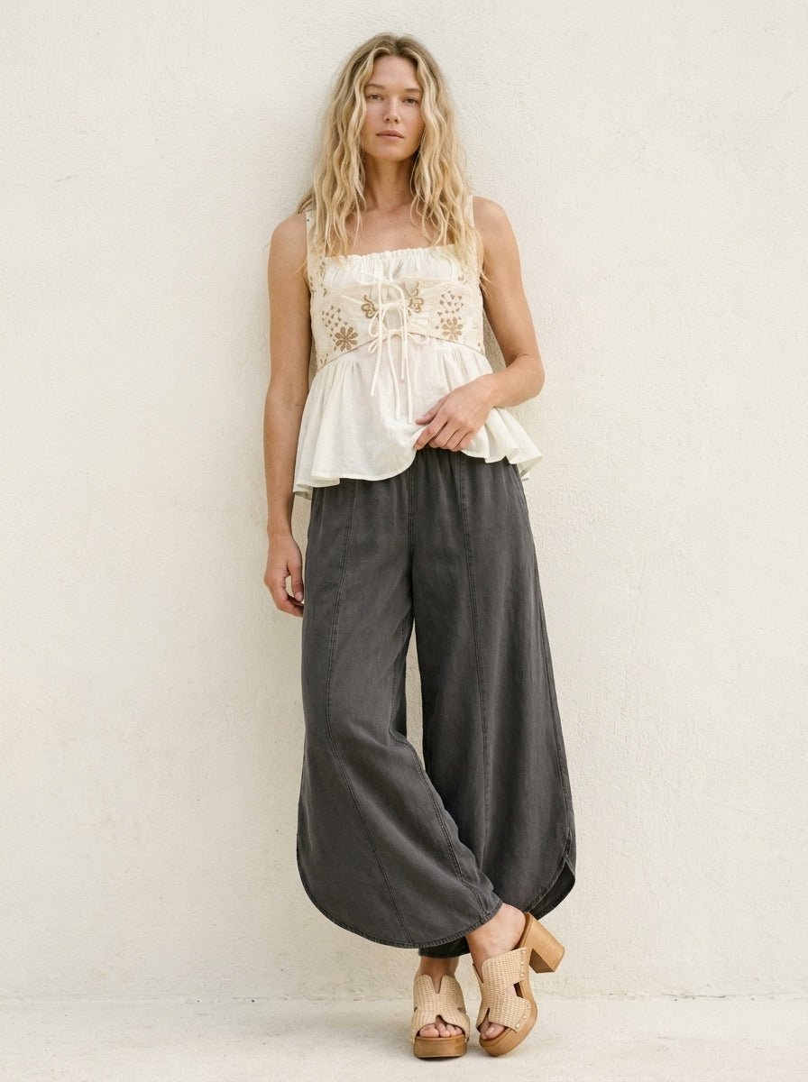 Moon Tide Mineral Wash Tulip Relaxed Fit Pants - Westly
