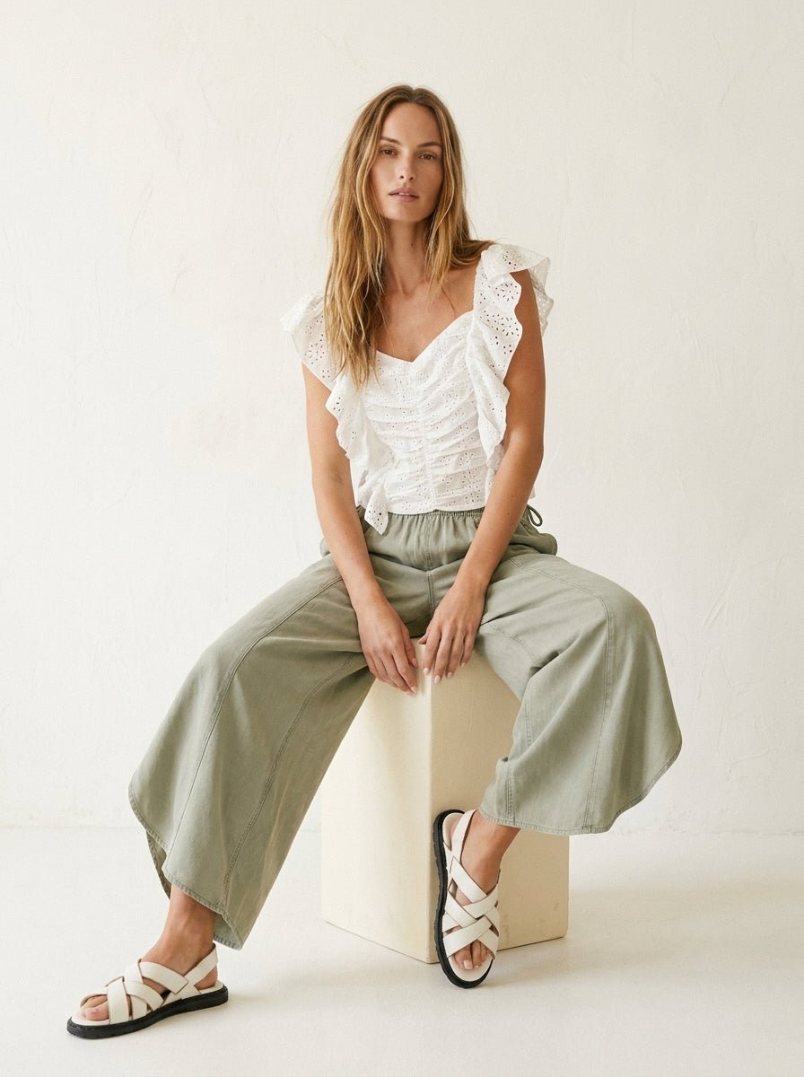 Moon Tide Mineral Wash Tulip Relaxed Fit Pants - Westly