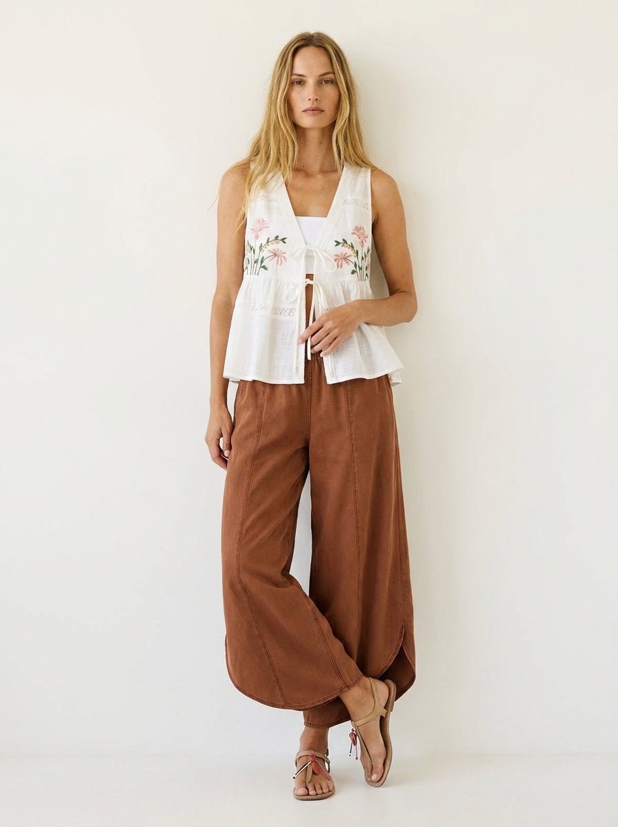 Moon Tide Mineral Wash Tulip Relaxed Fit Pants - Westly