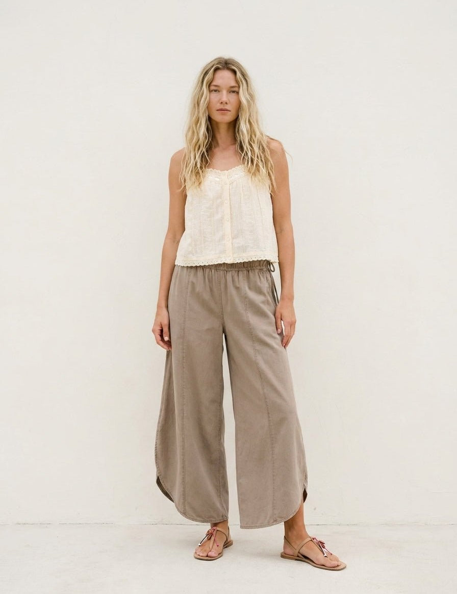 Moon Tide Mineral Wash Tulip Relaxed Fit Pants - Westly