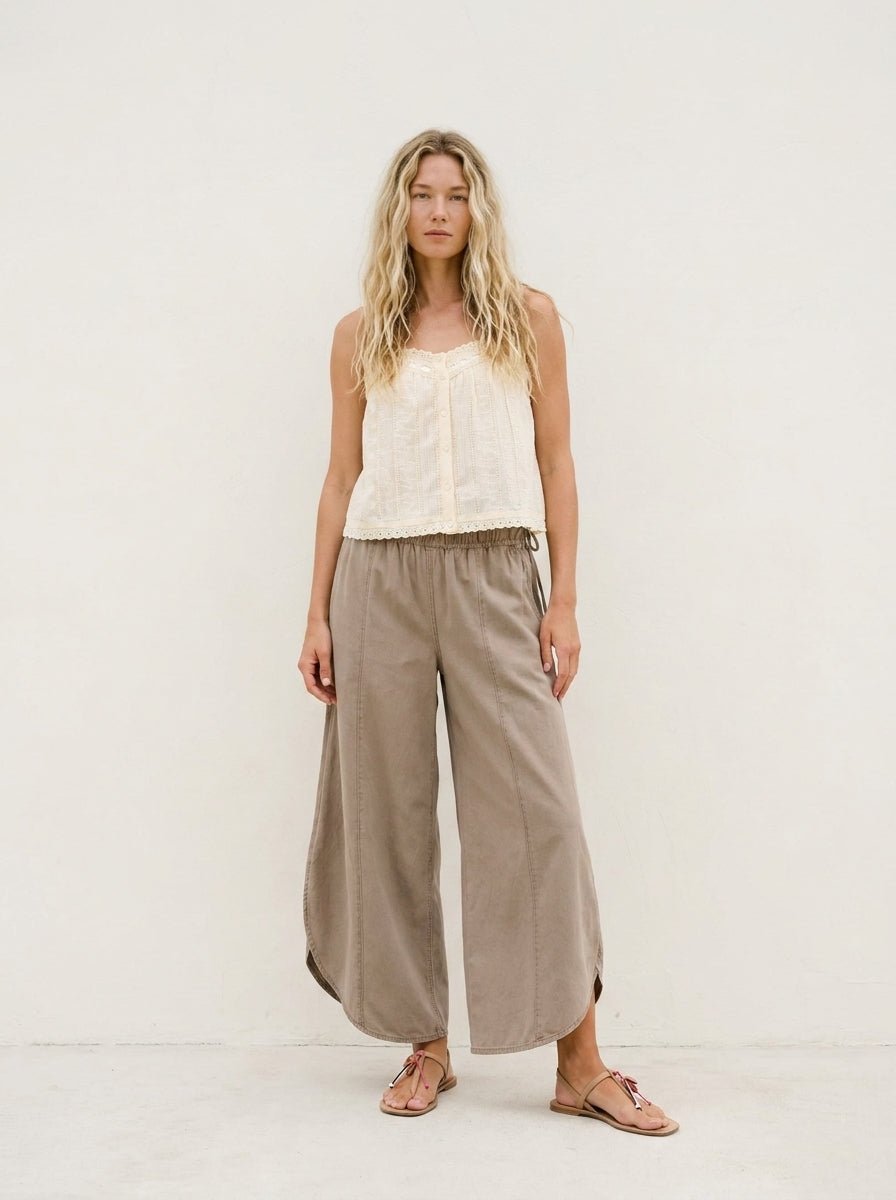 Moon Tide Mineral Wash Tulip Relaxed Fit Pants - Westly