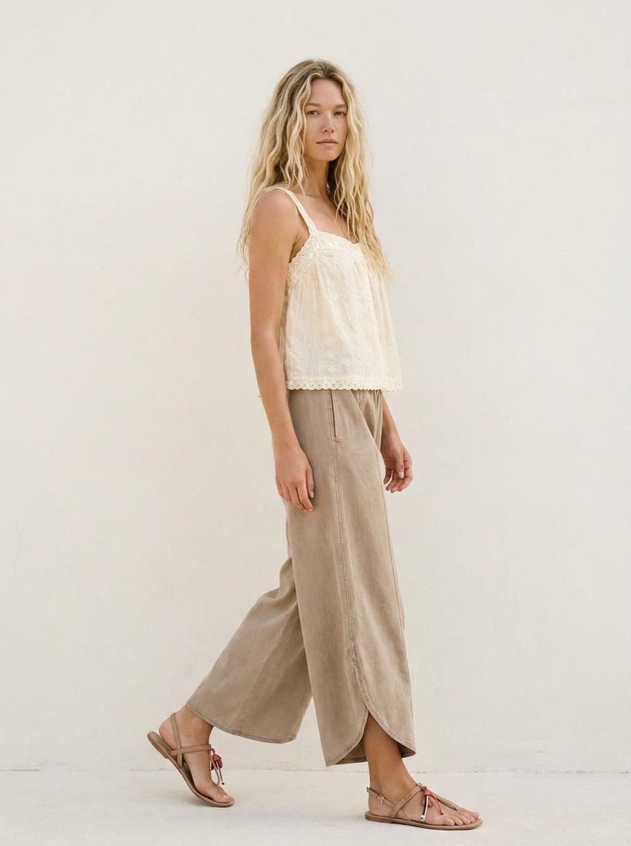 Moon Tide Mineral Wash Tulip Relaxed Fit Pants - Westly