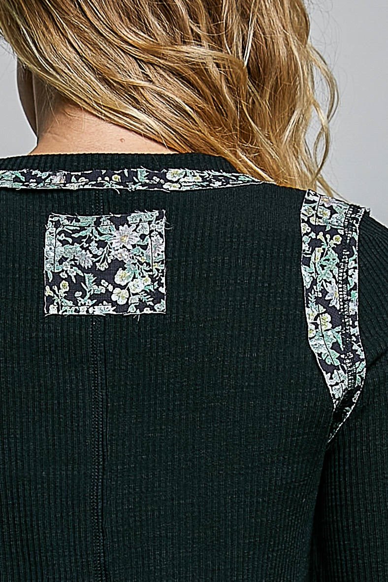 Moonflower Floral Trimmed Long-Sleeve Top - Westly