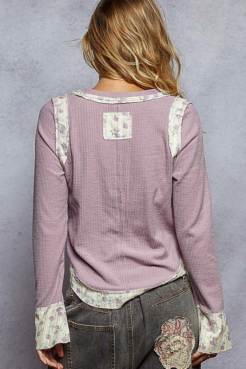 Moonflower Floral Trimmed Long-Sleeve Top - Westly