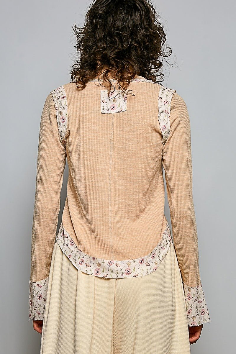 Moonflower Floral Trimmed Long-Sleeve Top - Westly