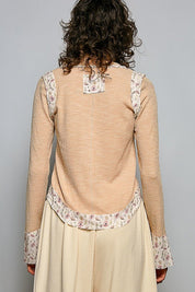 Moonflower Floral Trimmed Long-Sleeve Top - Westly