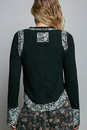 Moonflower Floral Trimmed Long-Sleeve Top - Westly