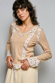 Moonflower Floral Trimmed Long-Sleeve Top - Westly