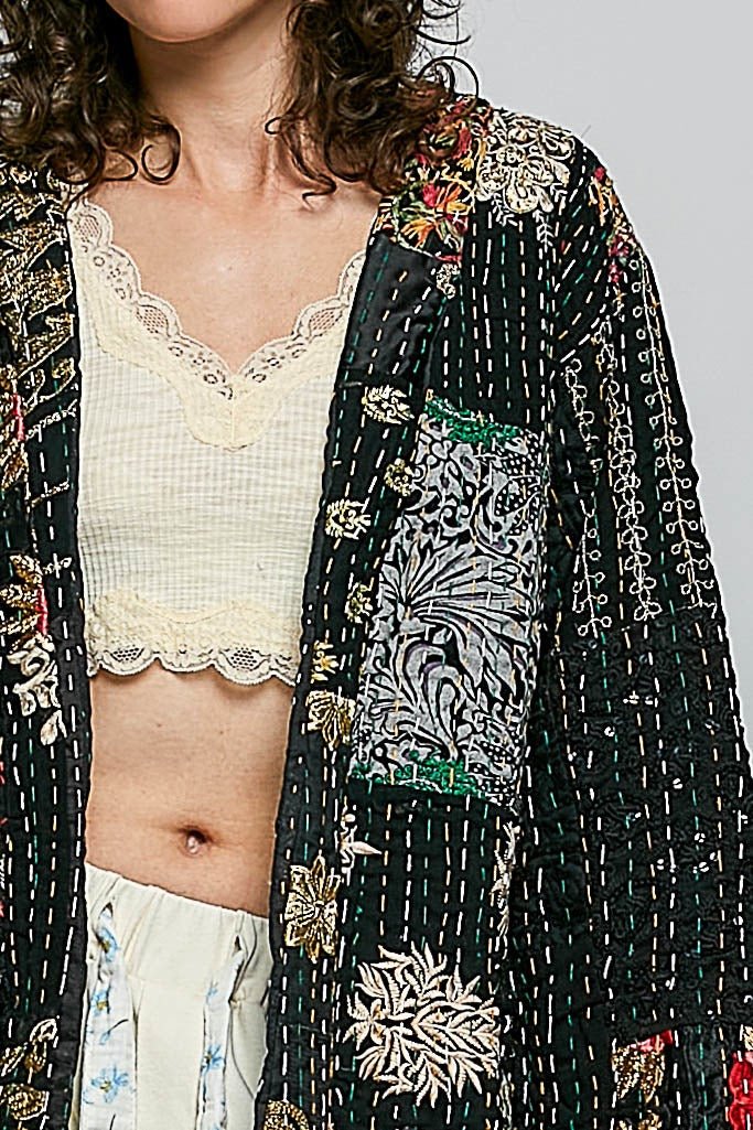 Moonflower Kantha Kimono - Westly