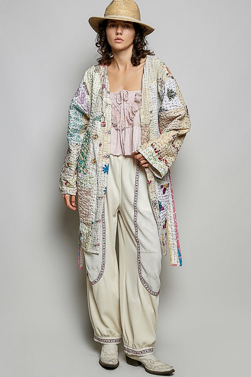 Moonflower Kantha Kimono - Westly
