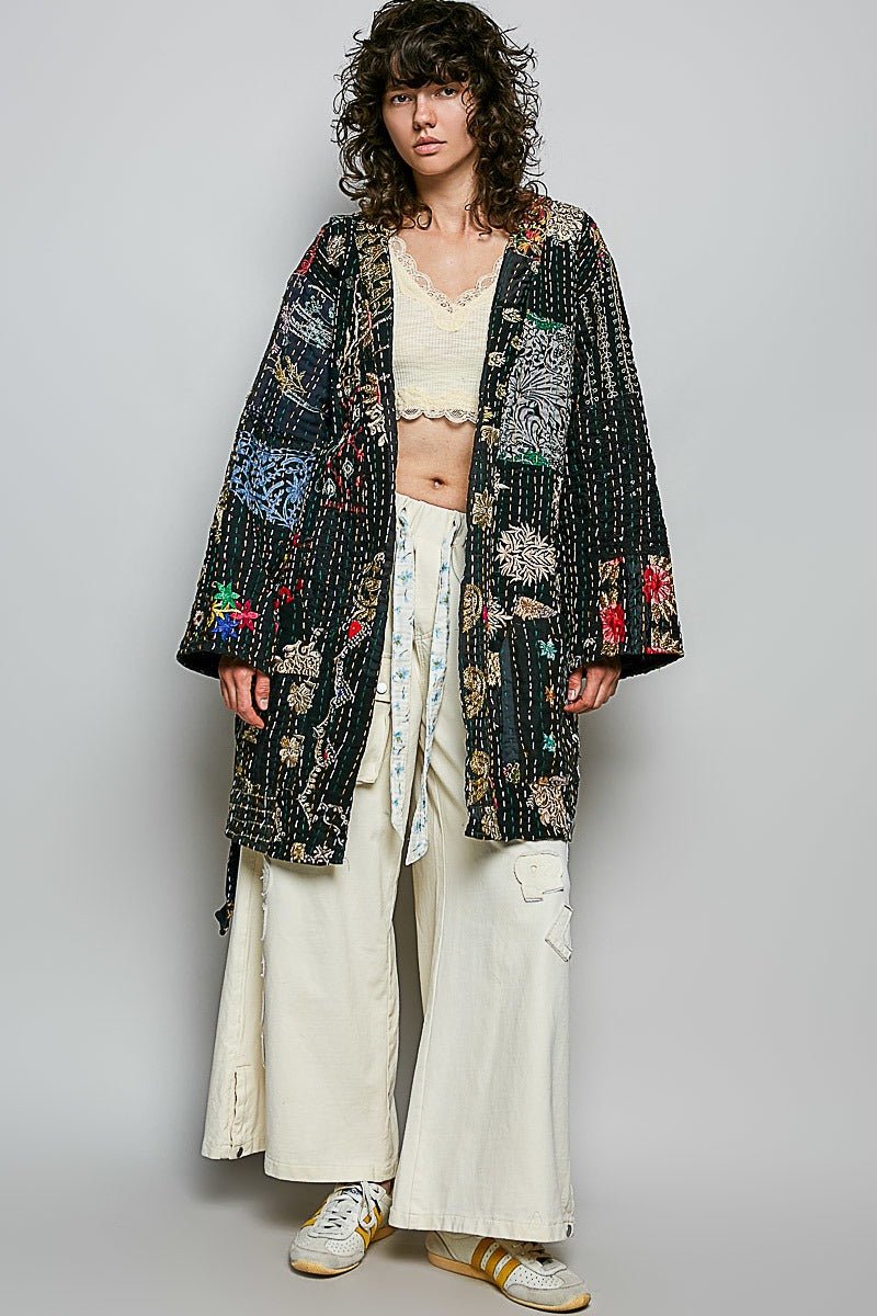 Moonflower Kantha Kimono - Westly