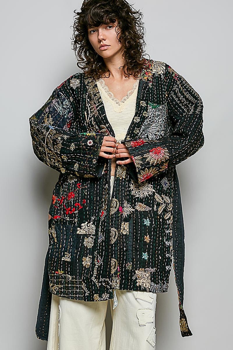 Moonflower Kantha Kimono - Westly