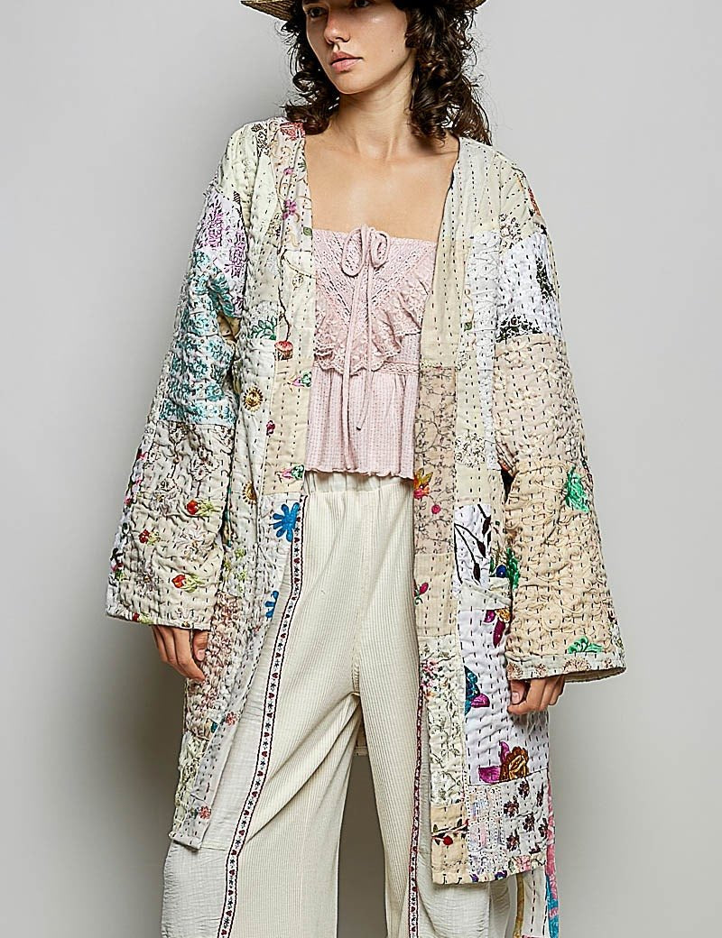 Moonflower Kantha Kimono - Westly