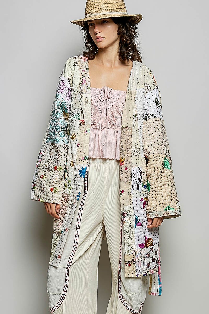 Moonflower Kantha Kimono - Westly