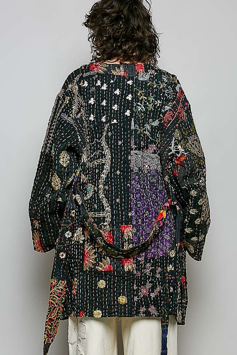 Moonflower Kantha Kimono - Westly