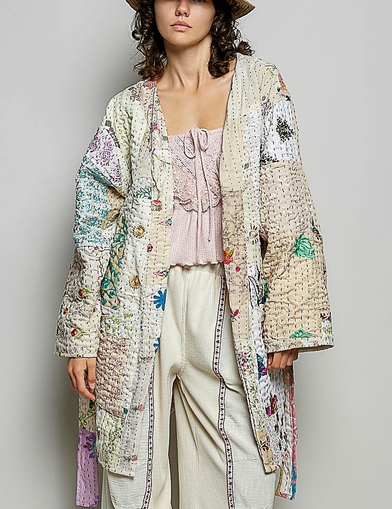 Moonflower Kantha Kimono - Westly