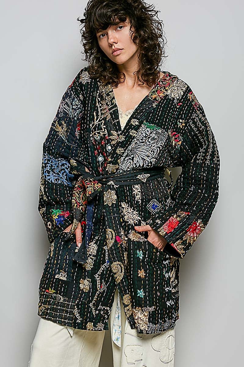 Moonflower Kantha Kimono - Westly