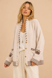 Moonrise Bear Motif Knit Cardigan - Westly