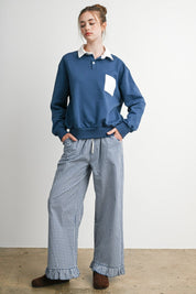 Morningtide Gingham Ruffle Hem Pants - Westly