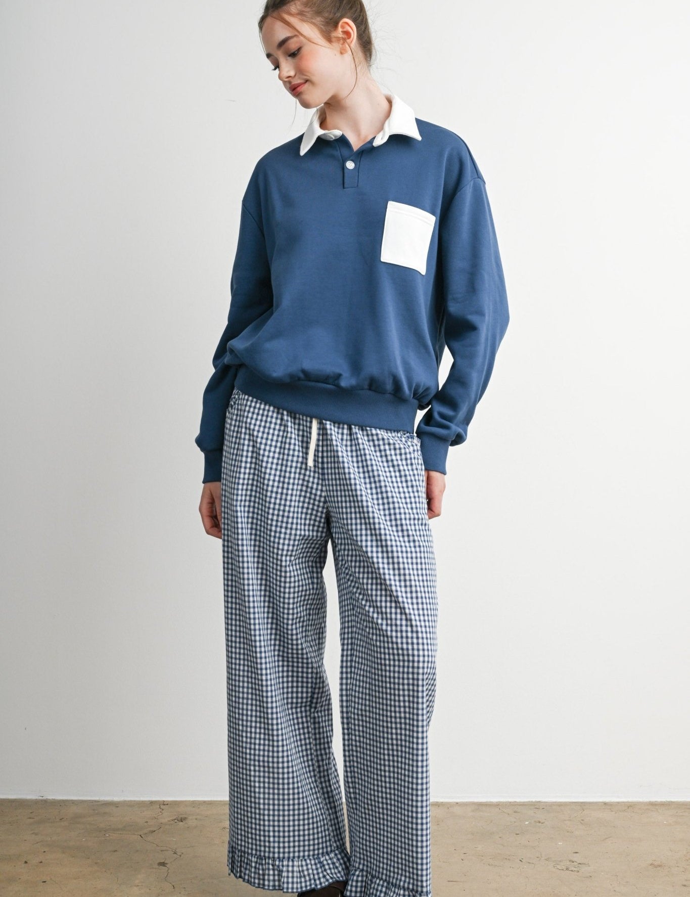 Morningtide Gingham Ruffle Hem Pants - Westly