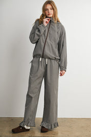 Morningtide Gingham Ruffle Hem Pants - Westly