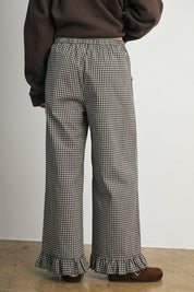 Morningtide Gingham Ruffle Hem Pants - Westly