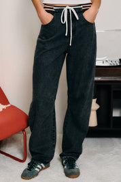 Morrow Knit Waist Barrel Jeans - Denim